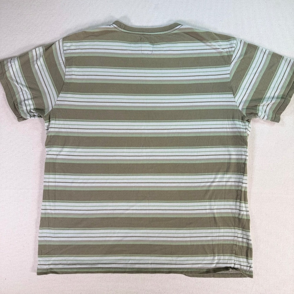 Hang Ten Mens Small T-Shirt Olive Green Sage White Cotton Retro Surfer ~ 2011 - Picture 3 of 9